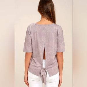Lulu's Skies Above Mauve Tie Back Top size XS